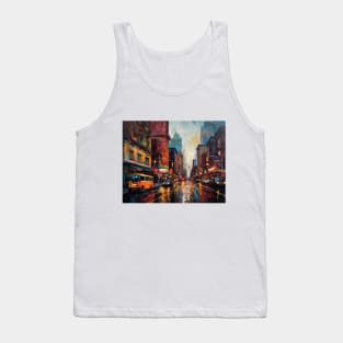 Rainy city oil painting Tank Top